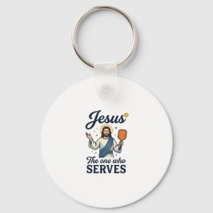 Porte-clés Jesus Pickleball Celui Qui Sert Chemise