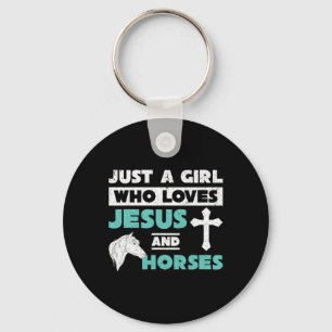 Porte-clés Jésus Prière Cheval Amoureux Filles Femmes Cheval
