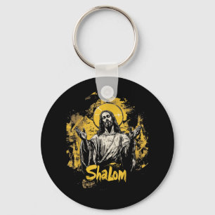 Porte-clés Jésus Shalom Le Seigneur Ma Paix Le Seigneur Est P