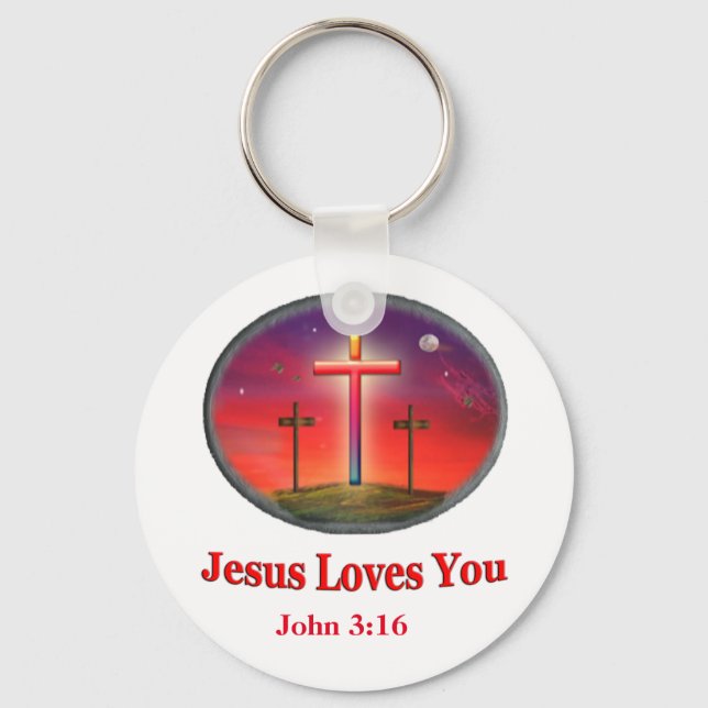 Porte-clés jésus t'aime (Recto)