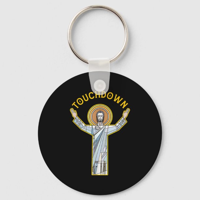 Porte-clés Jesus Touchdown Fun Christian Faith Saying Meme Ch (Recto)