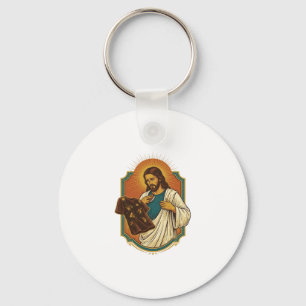 Porte-clés Jésus Vêtements De Sport Noirs Couverts De Craie D