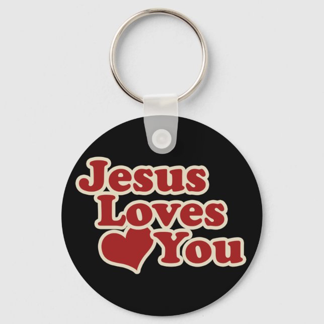 Porte-clés Jésus vous aime pour les chrétiens (Recto)