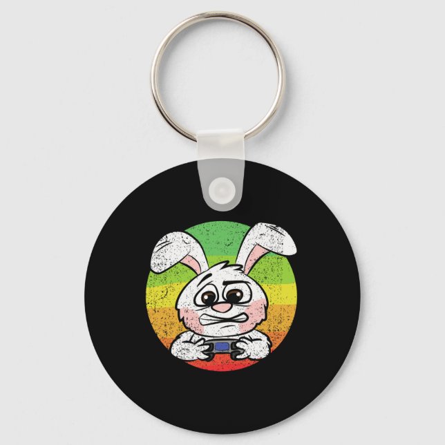 Porte-clés Jeu de lapin Chasse aux oeufs de Pâques Contrôle d (Recto)