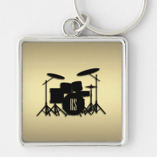 Porte-clés Jeu de tambour monogramme or