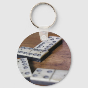 Porte-clés Jeu vintage en bois de dominos de domino de