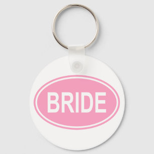 Porte-clés Jeune mariée épousant le rose ovale