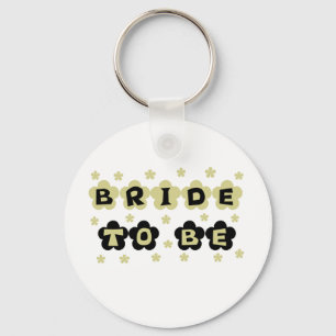 Porte-clés Jeune mariée verte et noire de fleurs à être