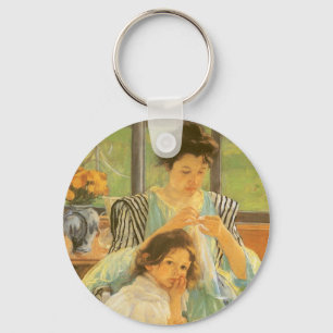 Porte-clés Jeune Mère cousant par Mary Cassatt, Art ancien