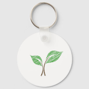 Porte-clés Jeune plante de bébé esquissée