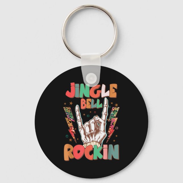 Porte-clés Jingle Bell Rockin Groovy Retro Christmas Xmas Ske (Recto)