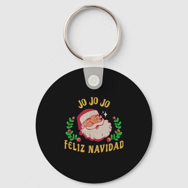 Porte-clés Jo Jo Jo Feliz Navidad Santa Christmas In Spanish  (Recto)