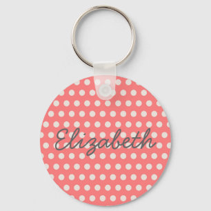 Porte-clés Joli adorable bulle de chewing-gum pois rose
