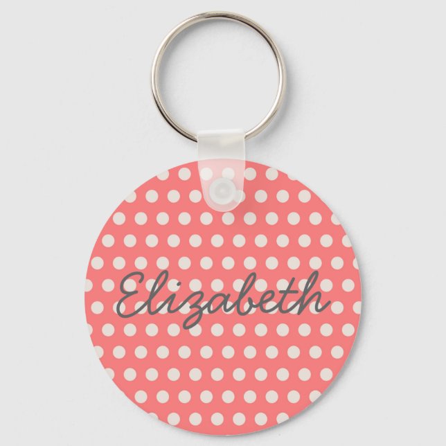 Porte-clés Joli adorable bulle de chewing-gum pois rose (Recto)