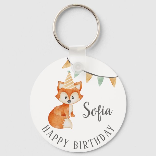 Porte-clés Joli anniversaire pour le Casquette de la fête du  (Recto)