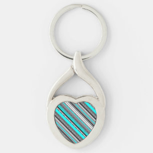 Porte-clés Joli aqua gris aztèque motif