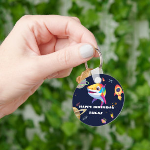 Porte-clés Joli arc-en-ciel Shark Galaxy Rocket fête d'annive