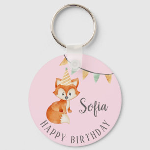 Porte-clés Joli Casquette de la fête Woodland Fox Anniversair