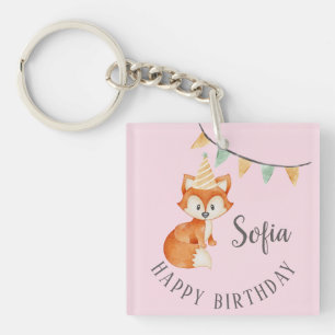 Porte-clés Joli Casquette de la fête Woodland Fox Anniversair