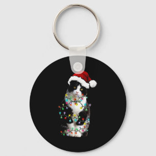 Porte-clés Joli Chat Noir Smoking Noël Lumière Chat Noël