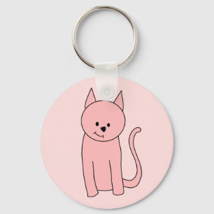 Porte-clés Joli chat rose