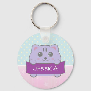 Porte-clés Joli Chatons Personnalisé Pointillé