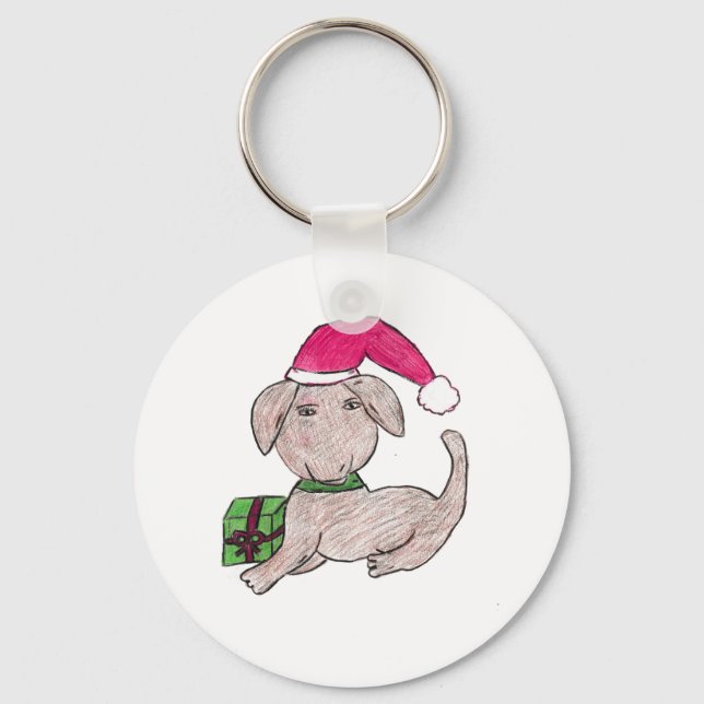 Porte-clés Joli chiot de Noël (Recto)