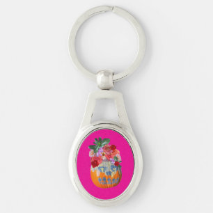 Porte-clés Joli Citrouille rose  Porte - clé