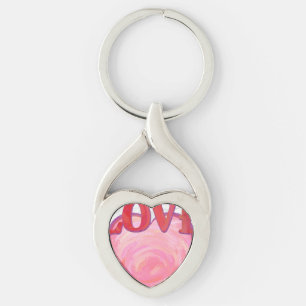 Porte-clés Joli Coeur d'amour rose