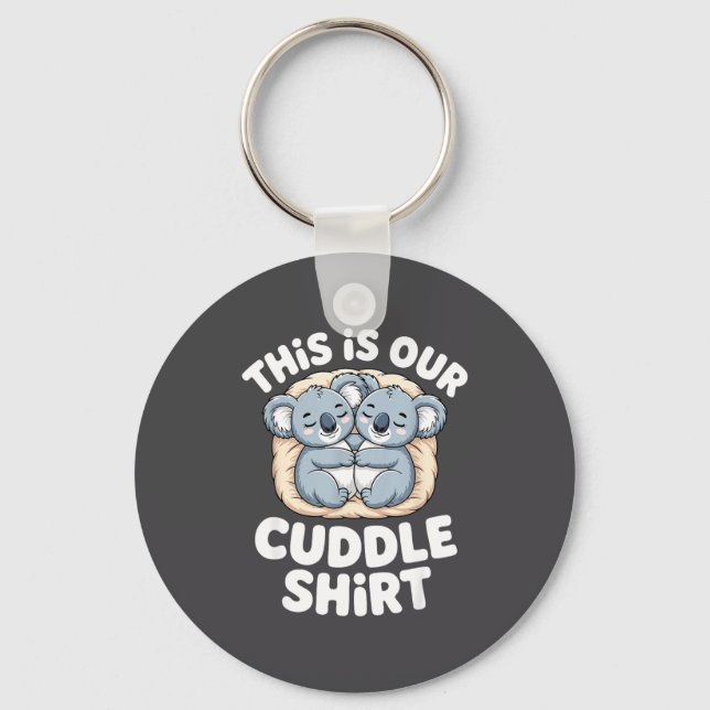 Porte-clés Joli Couple Koala Nid Voici Notre Câlin  (Recto)