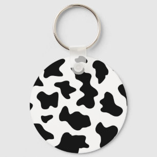Porte-clés joli cowboy noir et blanc à la ferme empreinte de 