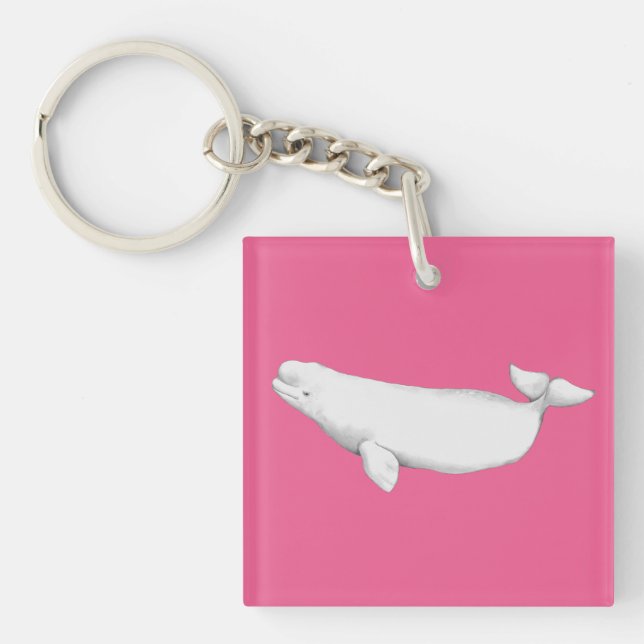 Porte-clés Joli Elégant livre de baleines Beluga Illustration (Devant)