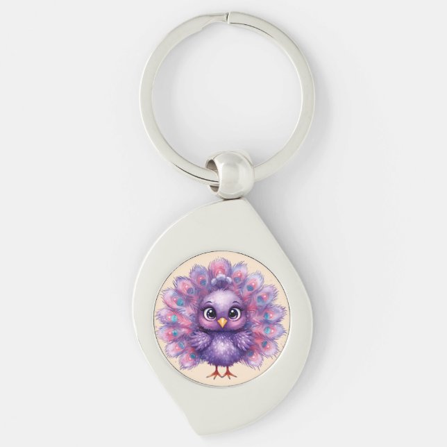 Porte-clés Joli Fantastique Paon Lilac fantaisiste  (Devant)