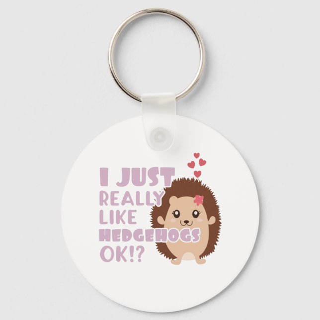 Porte-clés Joli Hérisson J'Aime Vraiment Les Hérisson OK ? (Recto)