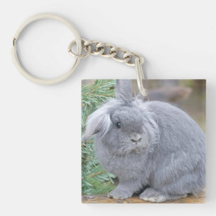Porte-clés Joli lapin gris