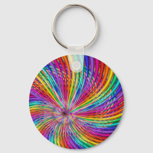 Porte-clés Joli Motif Abstrait Cool "Rainbow Swirl"
