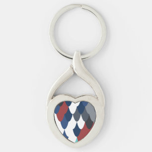 Porte-clés Joli motif de croûte de poisson coloré