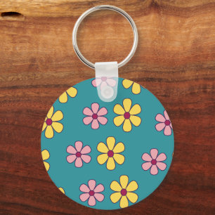 Porte-clés Joli motif de grandes fleurs