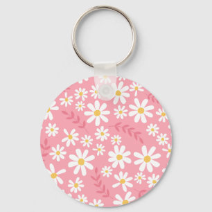 Porte-clés Joli motif floral sans couture de marguerite rose