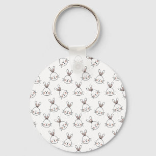 Porte-clés Joli Motif lapin blanc de Pâques