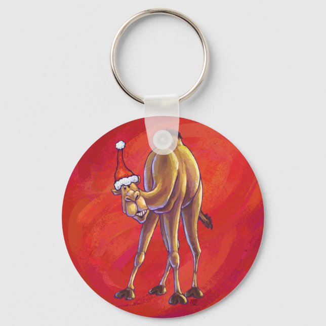 Porte-clés Joli Noël Camel En Rouge (Recto)