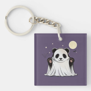 Porte-clés Joli panda fantôme sous la lune