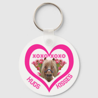 Porte-clés Joli Poney en Rose pour la Saint-Valentin