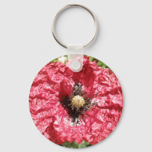 Porte-clés Joli Porte - clé de la fleur de pavot rouge