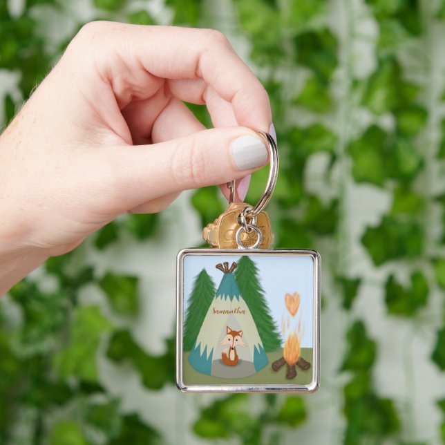 Porte-clés Joli renard solitaire (main)