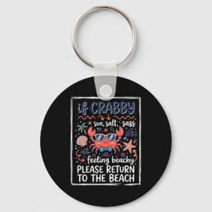 Porte-clés Joli si crabe de plage grincheux avec lunettes de