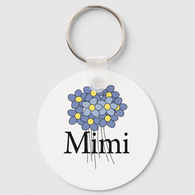 Porte-clés Joli T-shirt Mimi Fleur Bleue (Recto)