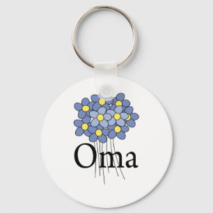 Porte-clés Joli T-shirt Oma Fleur Bleue