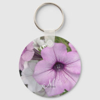 Joli violet Petunia Photo Nom du monogramme