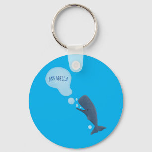 Porte-clés Jolie baleine à sperme soufflant bulles dessin